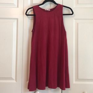 Sleeveless faux suede dress- beautiful berry!